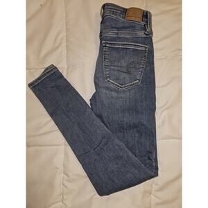 American Eagle Super High Rise Jegging Women’s Size 00 Blue Stretch Denim